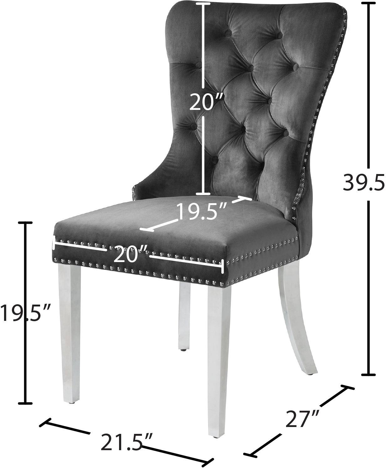 Carmen Velvet Dining Chair - Furniture Depot