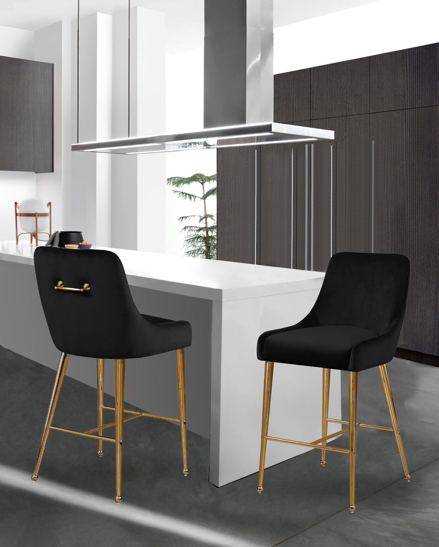 Owen Velvet Stool - Furniture Depot