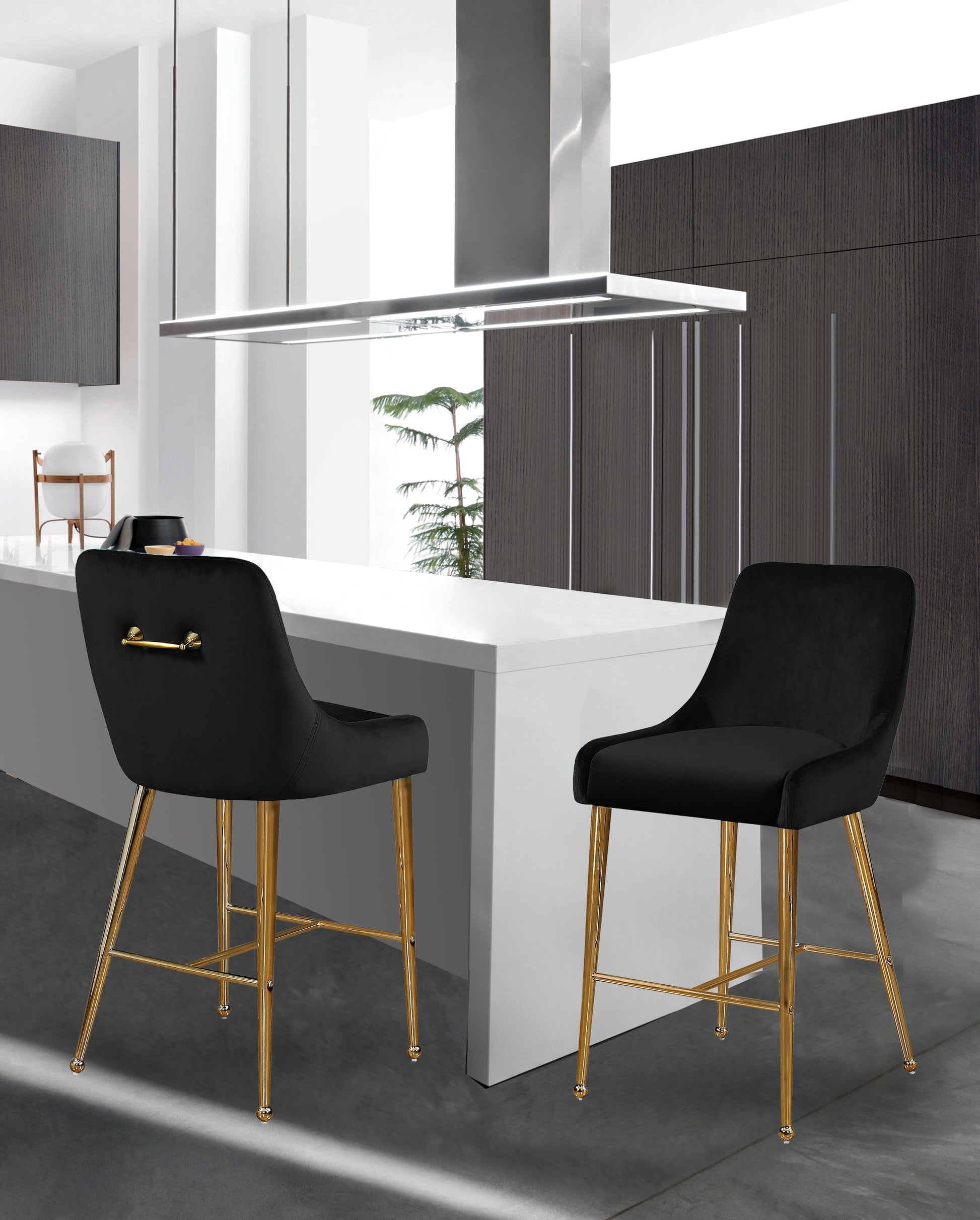 Owen Velvet Stool - Furniture Depot