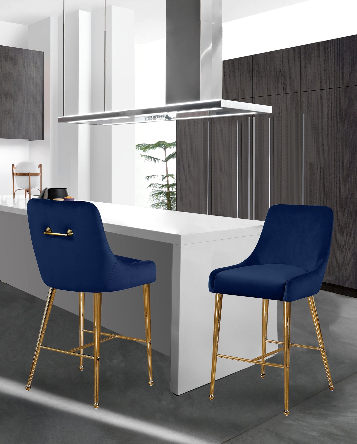 Owen Velvet Stool - Furniture Depot