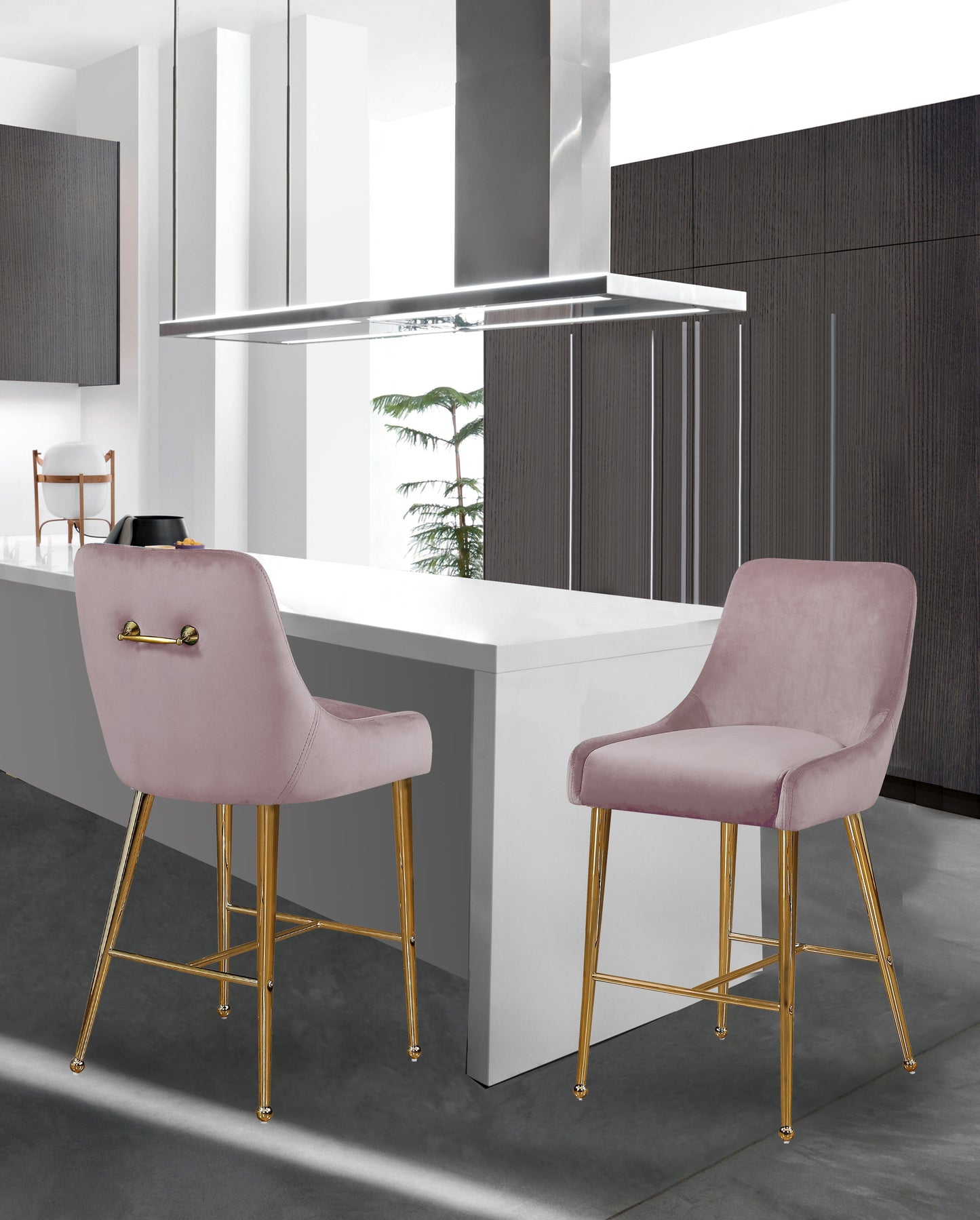 Owen Velvet Stool - Furniture Depot