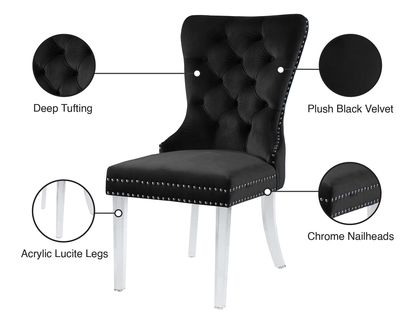 Miley Velvet Dining Chair - Furniture Depot