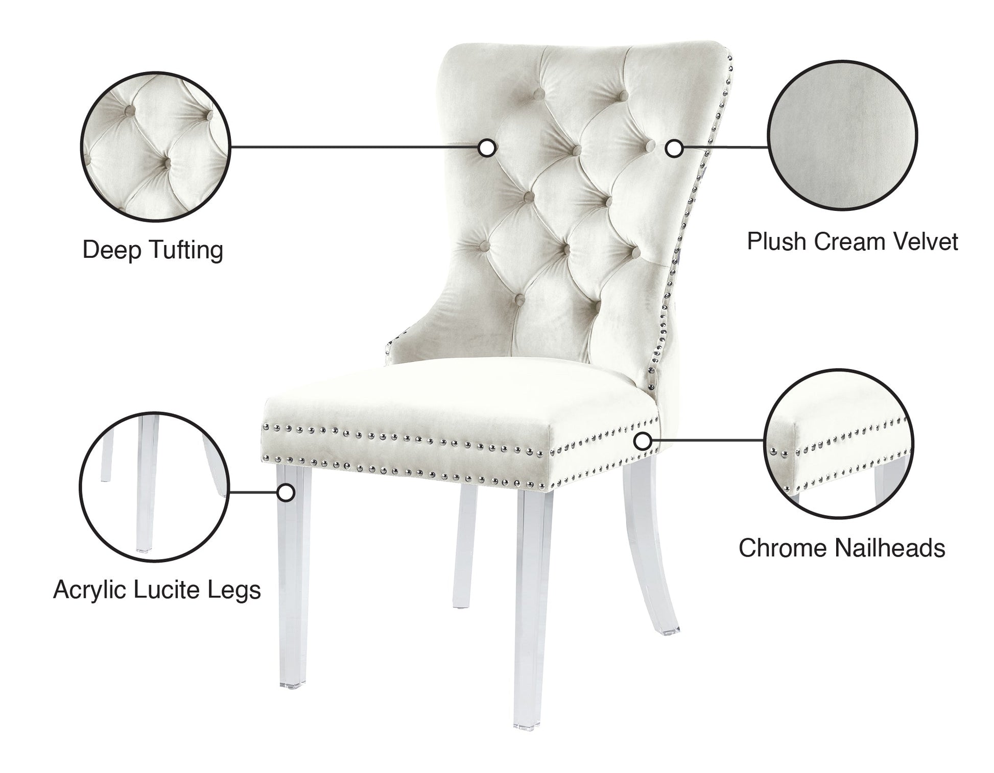 Miley Velvet Dining Chair - Furniture Depot