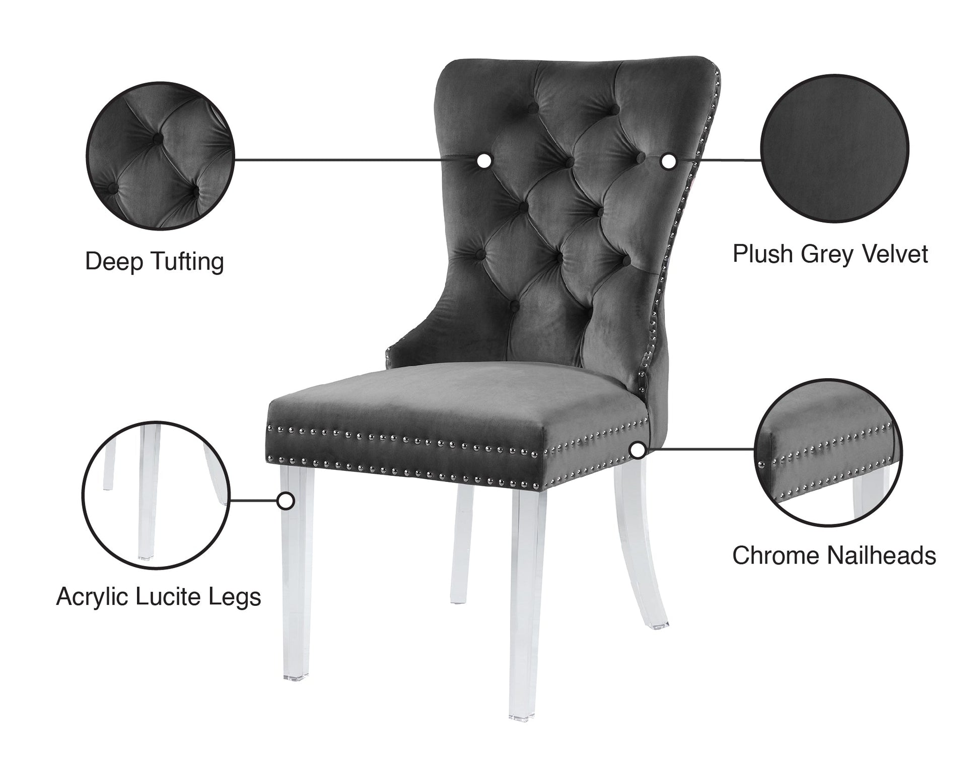 Miley Velvet Dining Chair - Furniture Depot