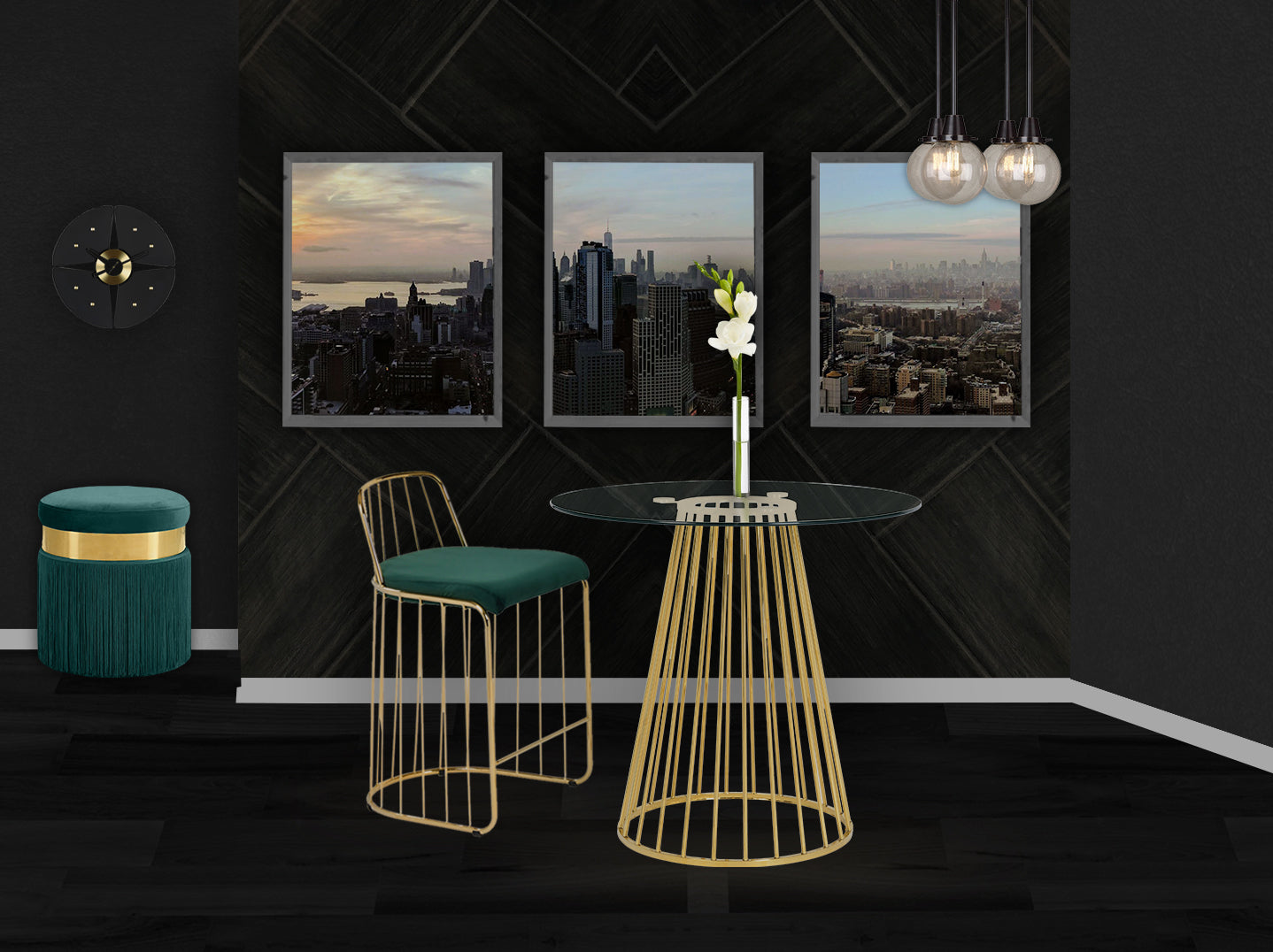 Gio Velvet Counter Stool - Furniture Depot