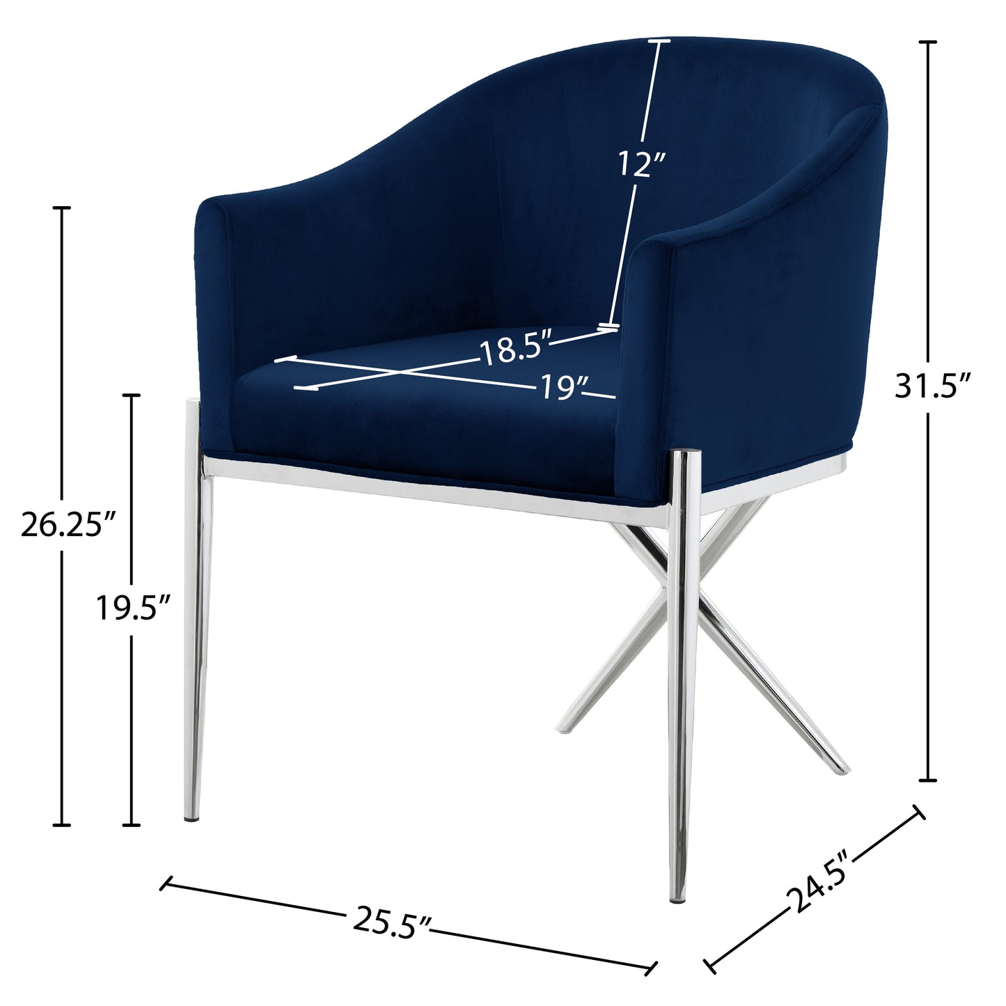 Xavier Velvet Dining Chair - Furniture Depot