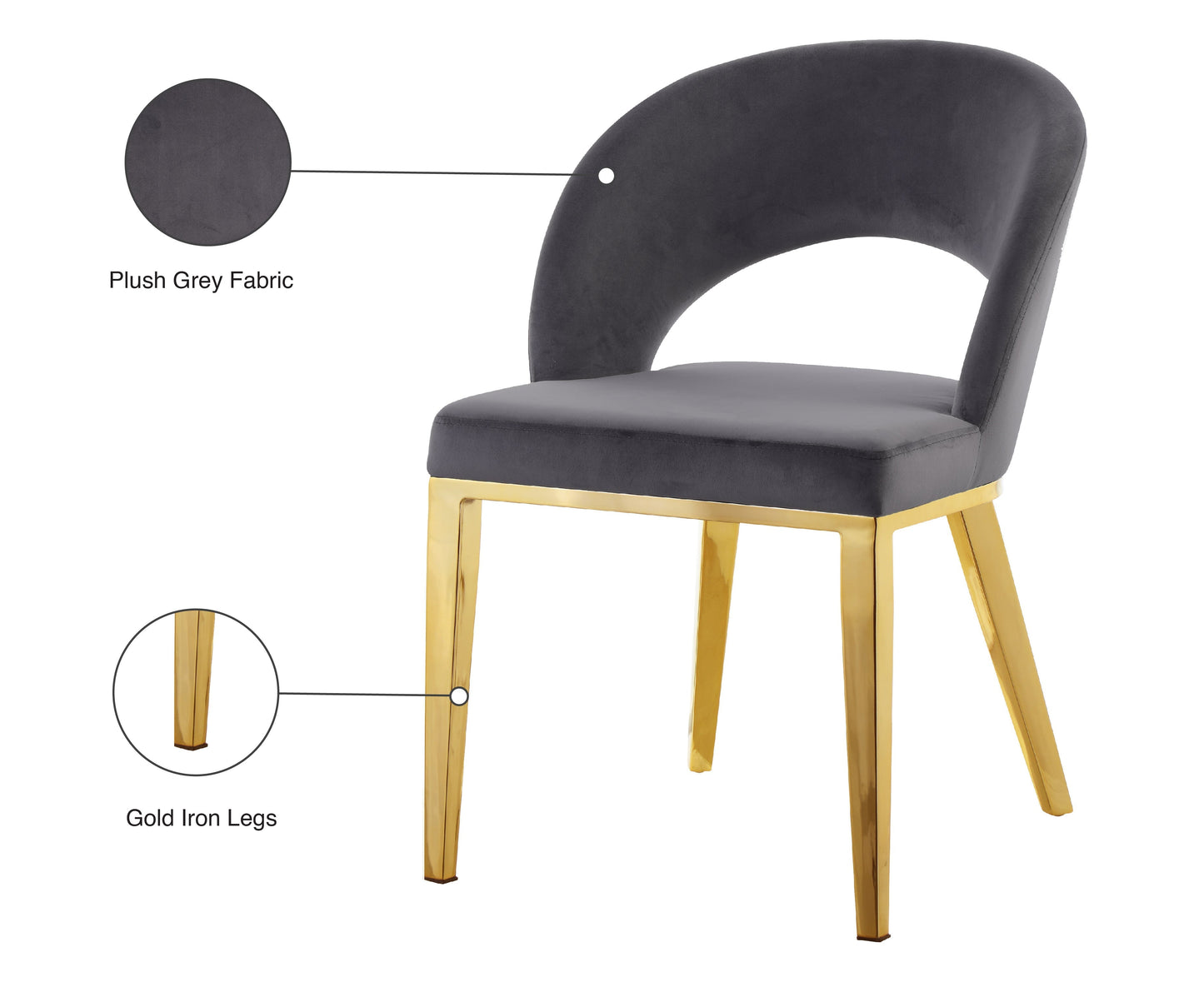 Roberto Velvet Dining Chair - Furniture Depot