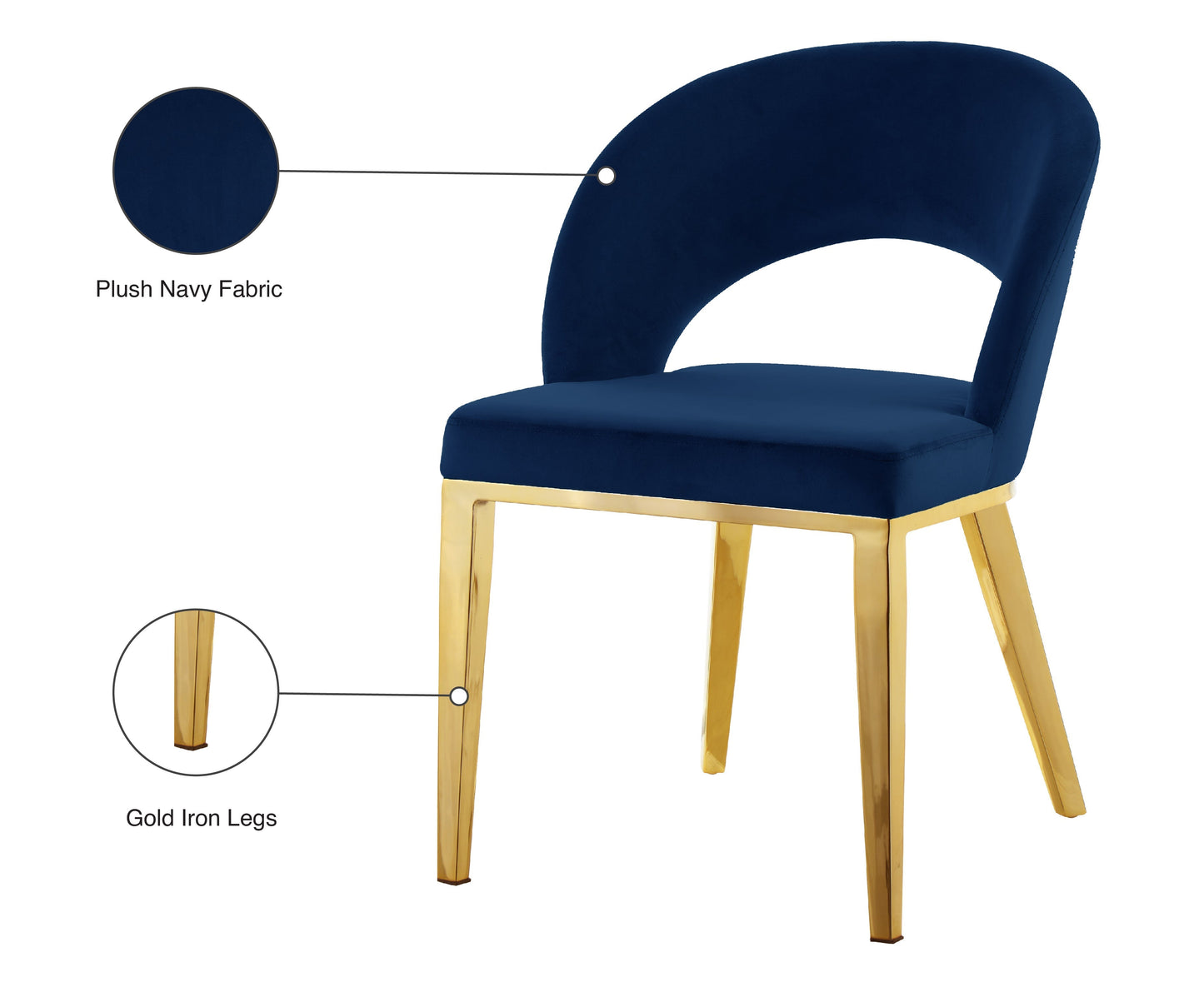 Roberto Velvet Dining Chair - Furniture Depot