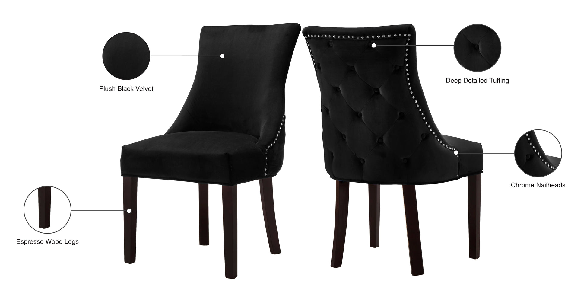 Hannah Velvet Dining Chair - Furniture Depot