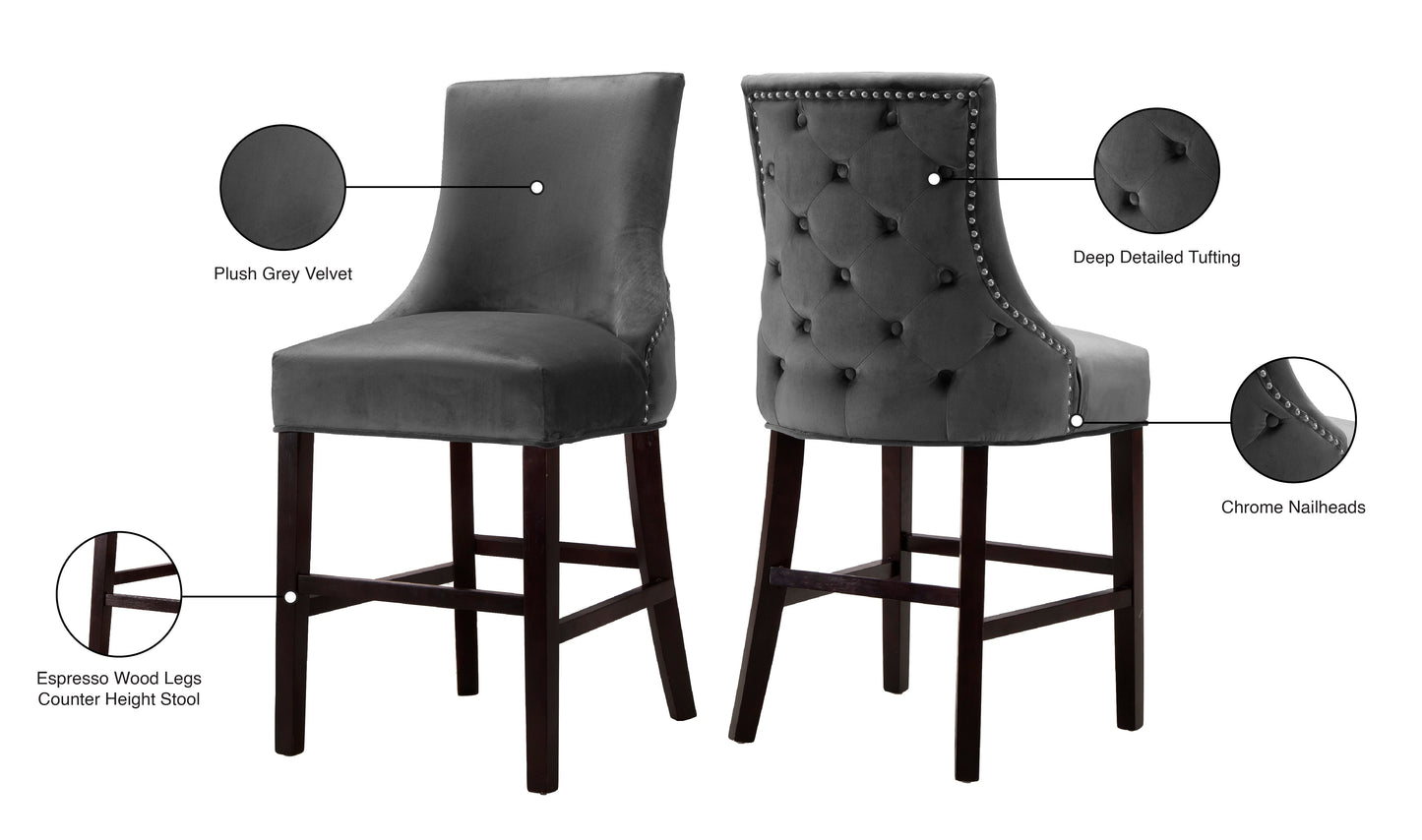 Hannah Velvet Stool - Furniture Depot