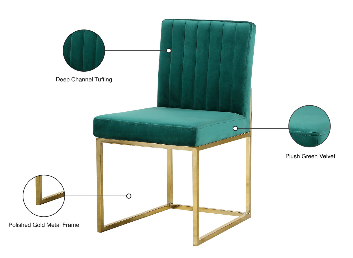 Giselle Velvet Dining Chair - Furniture Depot