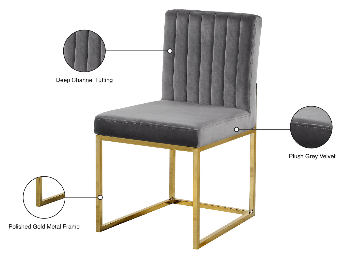 Giselle Velvet Dining Chair - Furniture Depot