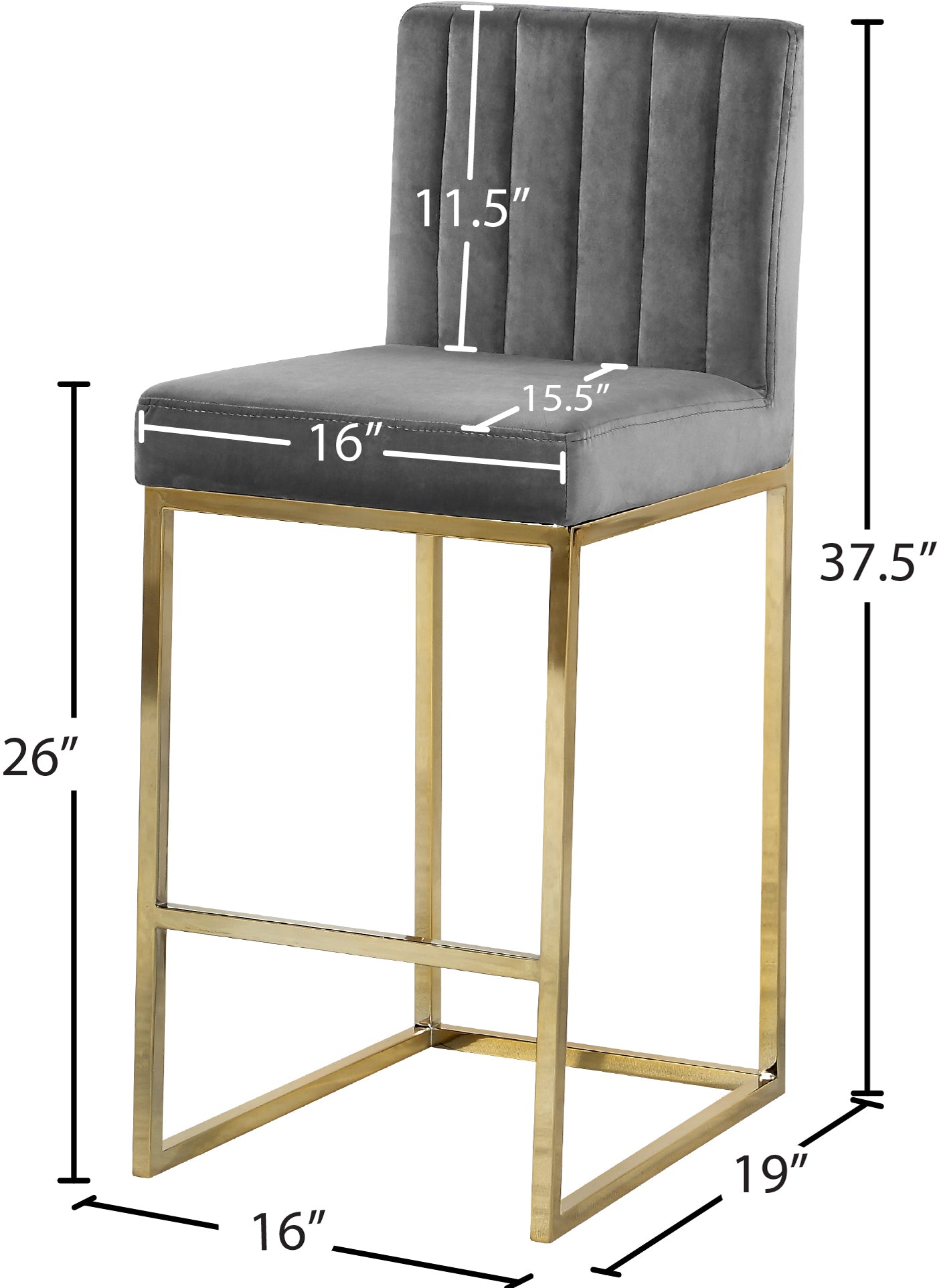 Giselle Velvet Stool - Furniture Depot
