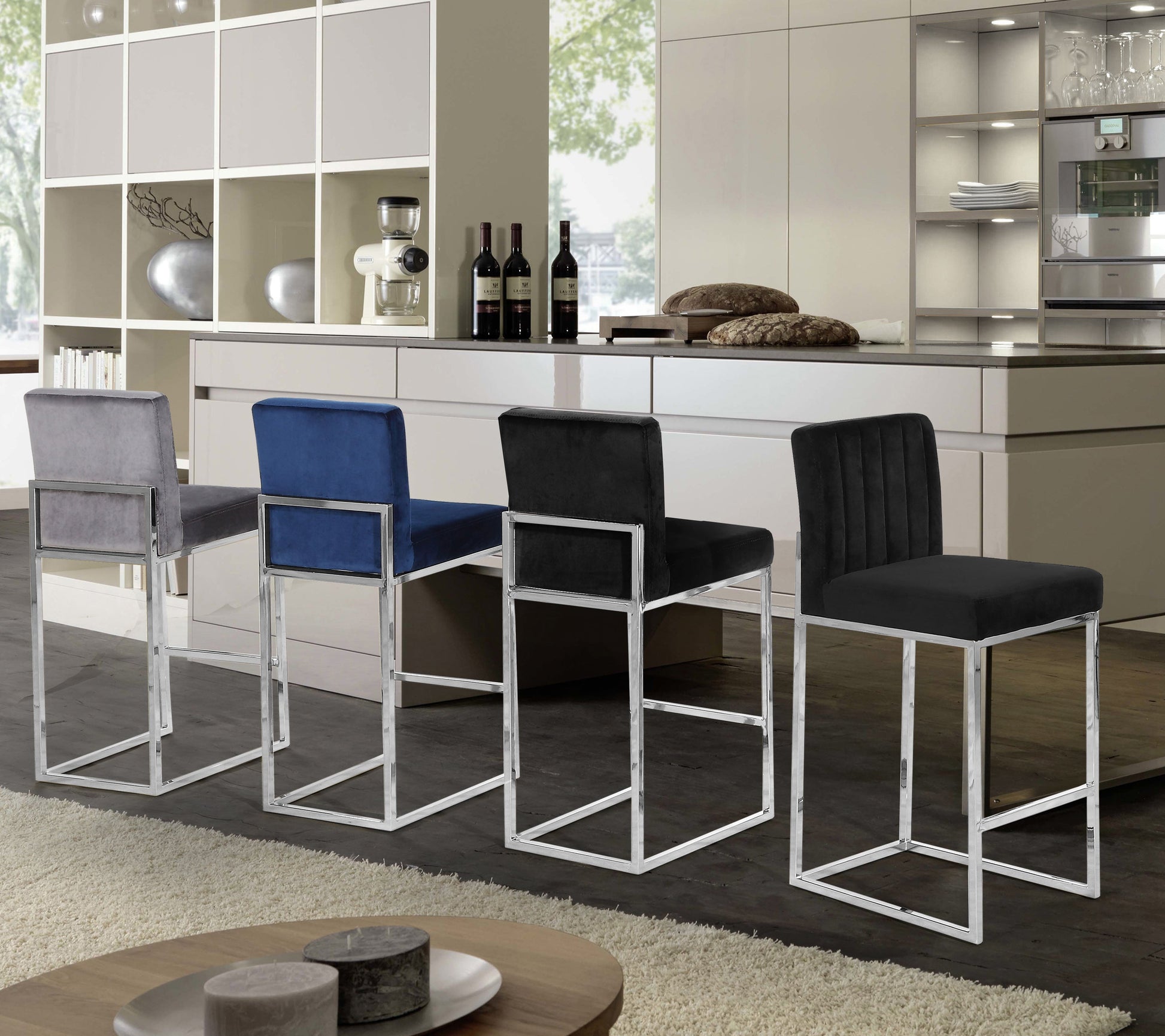 Giselle Velvet Stool - Furniture Depot