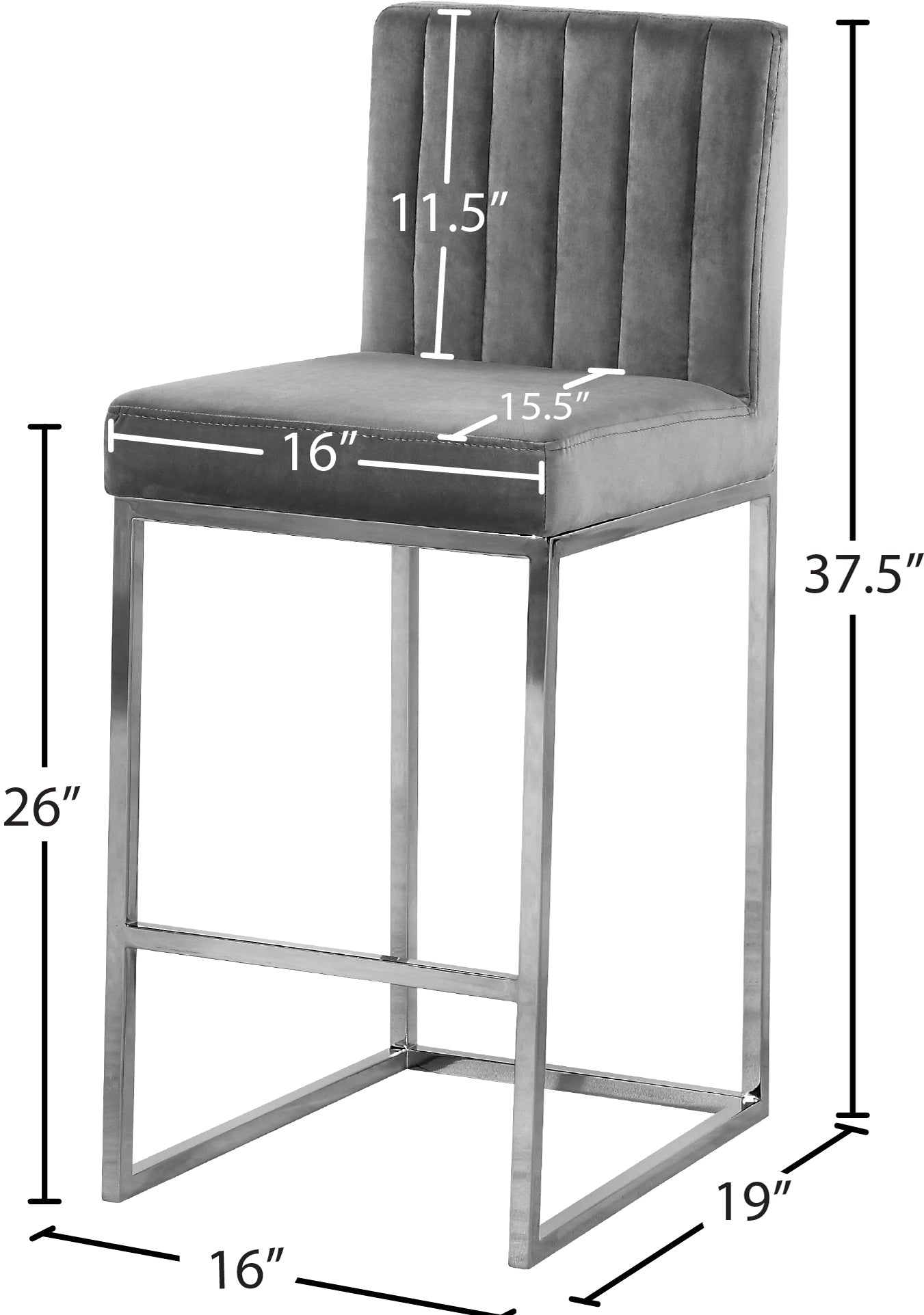 Giselle Velvet Stool - Furniture Depot