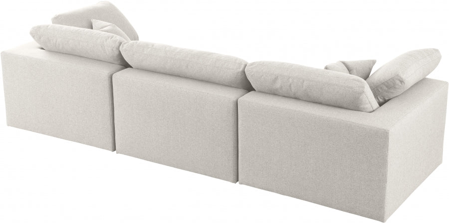 Serena Linen Deluxe Cloud Modular Down Filled Overstuffed Reversible Sectional - Furniture Depot