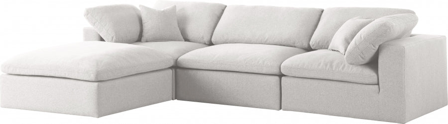 Serena Linen Deluxe Cloud Modular Down Filled Overstuffed Reversible Sectional - Furniture Depot