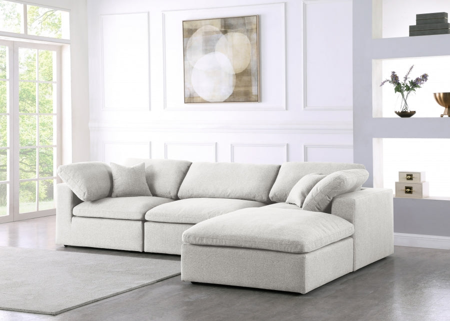 Serena Linen Deluxe Cloud Modular Down Filled Overstuffed Reversible Sectional - Furniture Depot