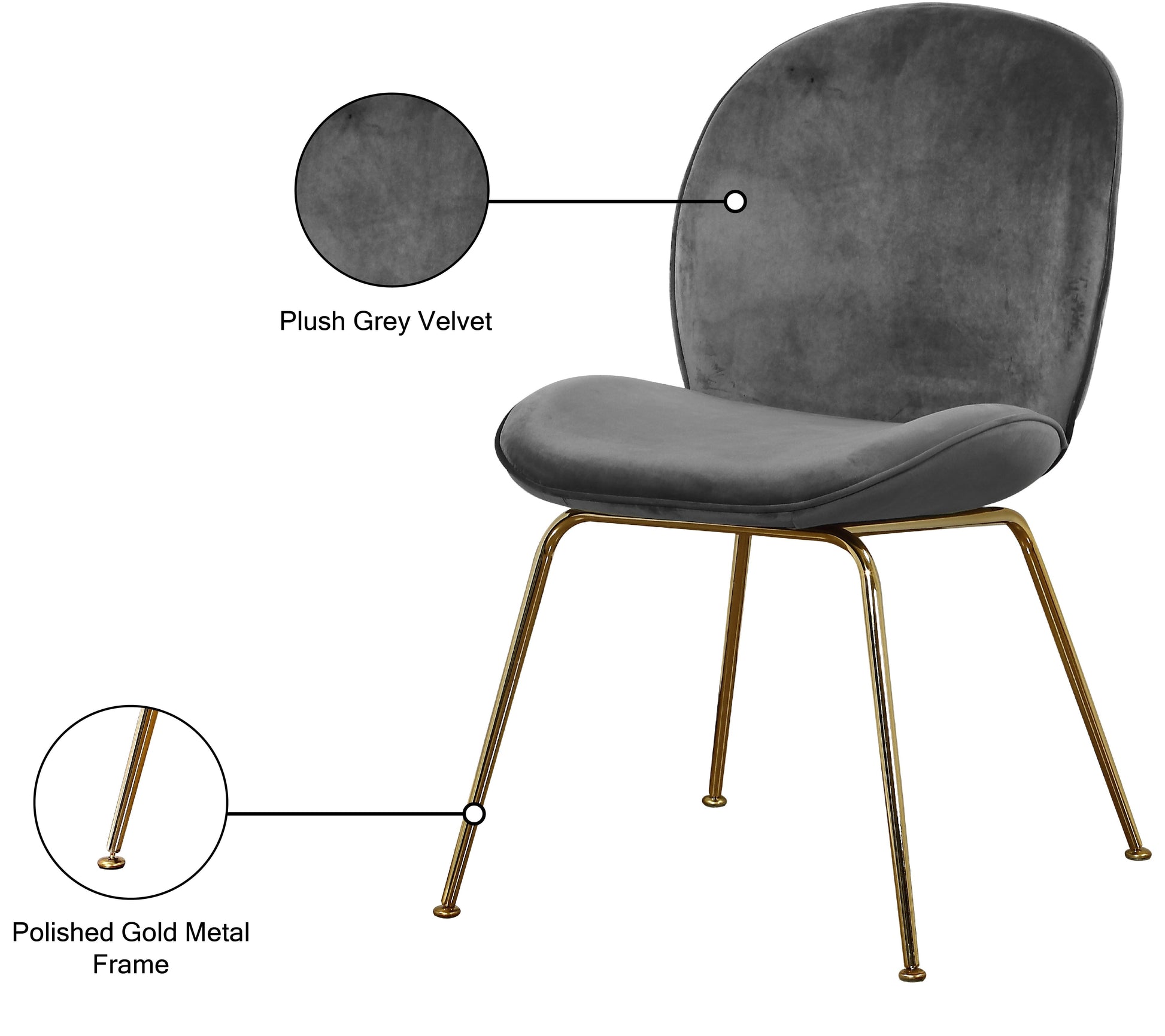 Paris Velvet Dining Chair - Furniture Depot