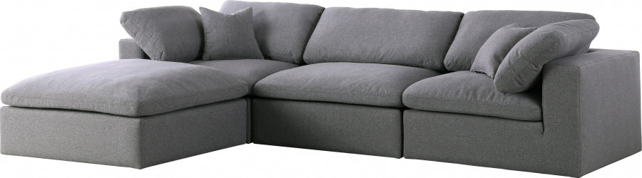 Serena Linen Deluxe Cloud Modular Down Filled Overstuffed Reversible Sectional - Furniture Depot