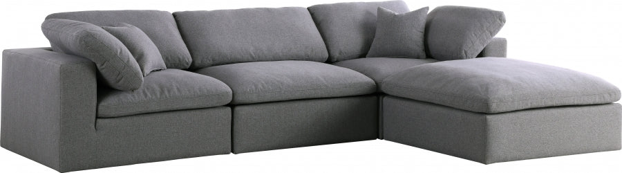 Serena Linen Deluxe Cloud Modular Down Filled Overstuffed Reversible Sectional - Furniture Depot