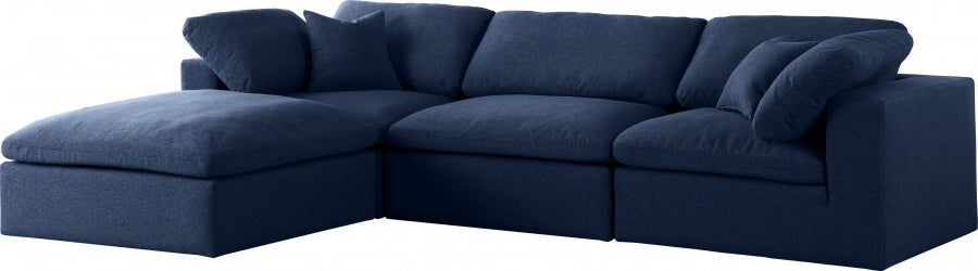 Serena Linen Deluxe Cloud Modular Down Filled Overstuffed Reversible Sectional - Furniture Depot