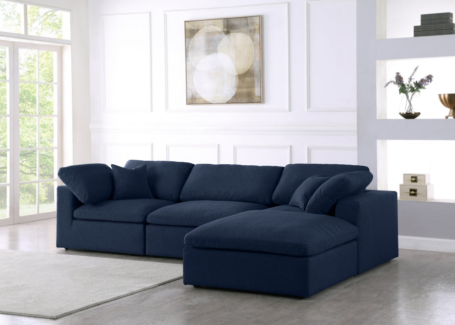 Serena Linen Deluxe Cloud Modular Down Filled Overstuffed Reversible Sectional - Furniture Depot