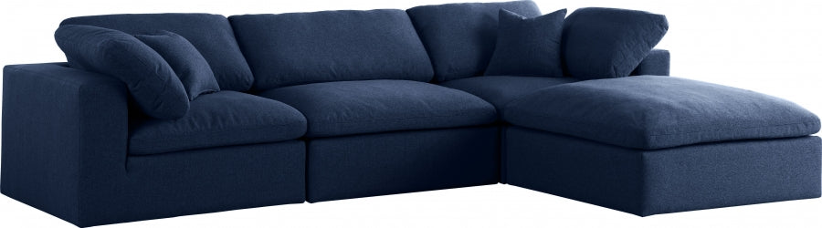 Serena Linen Deluxe Cloud Modular Down Filled Overstuffed Reversible Sectional - Furniture Depot