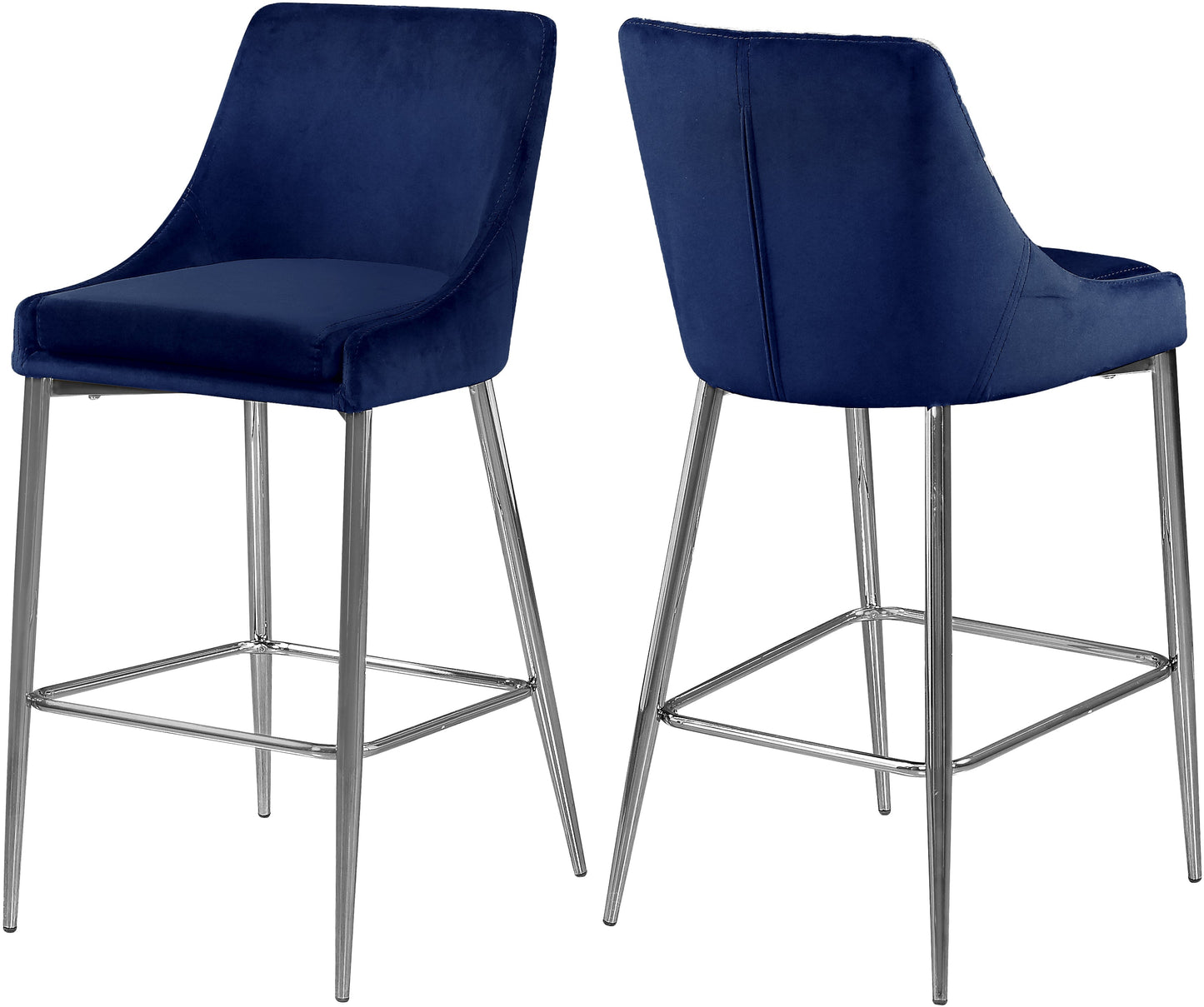 Karina Black Velvet Stool - Furniture Depot