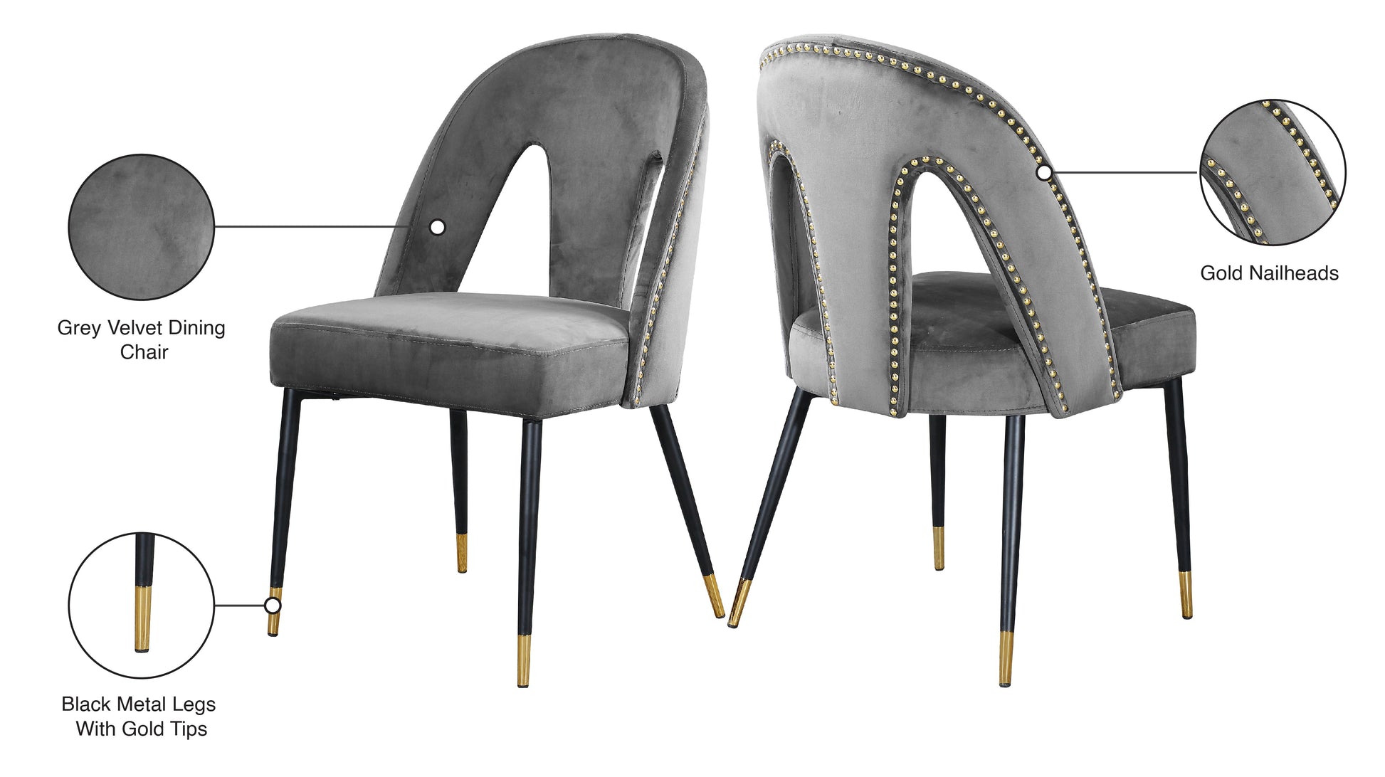 Akoya Velvet Dining Chair - Furniture Depot