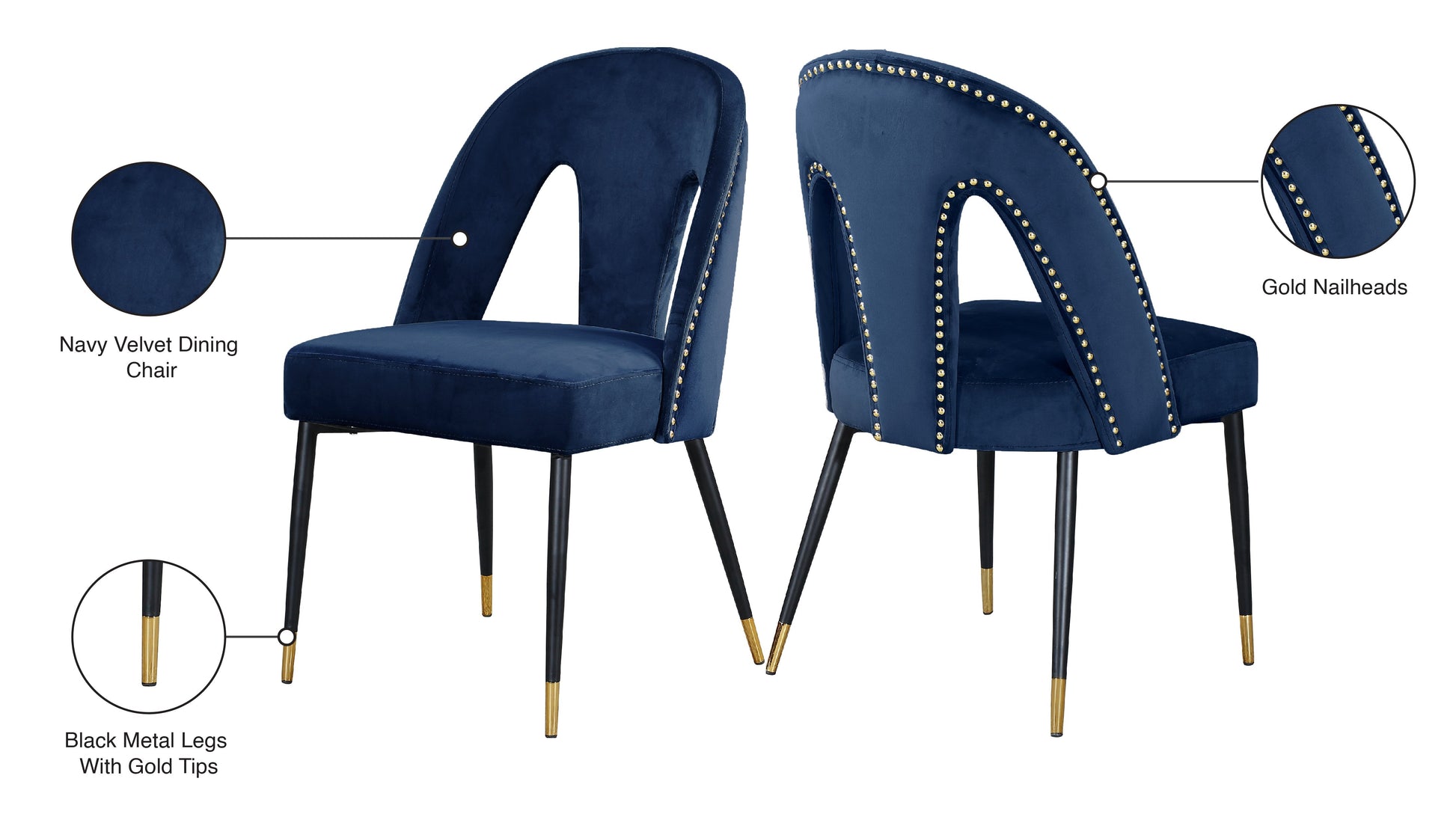 Akoya Velvet Dining Chair - Furniture Depot