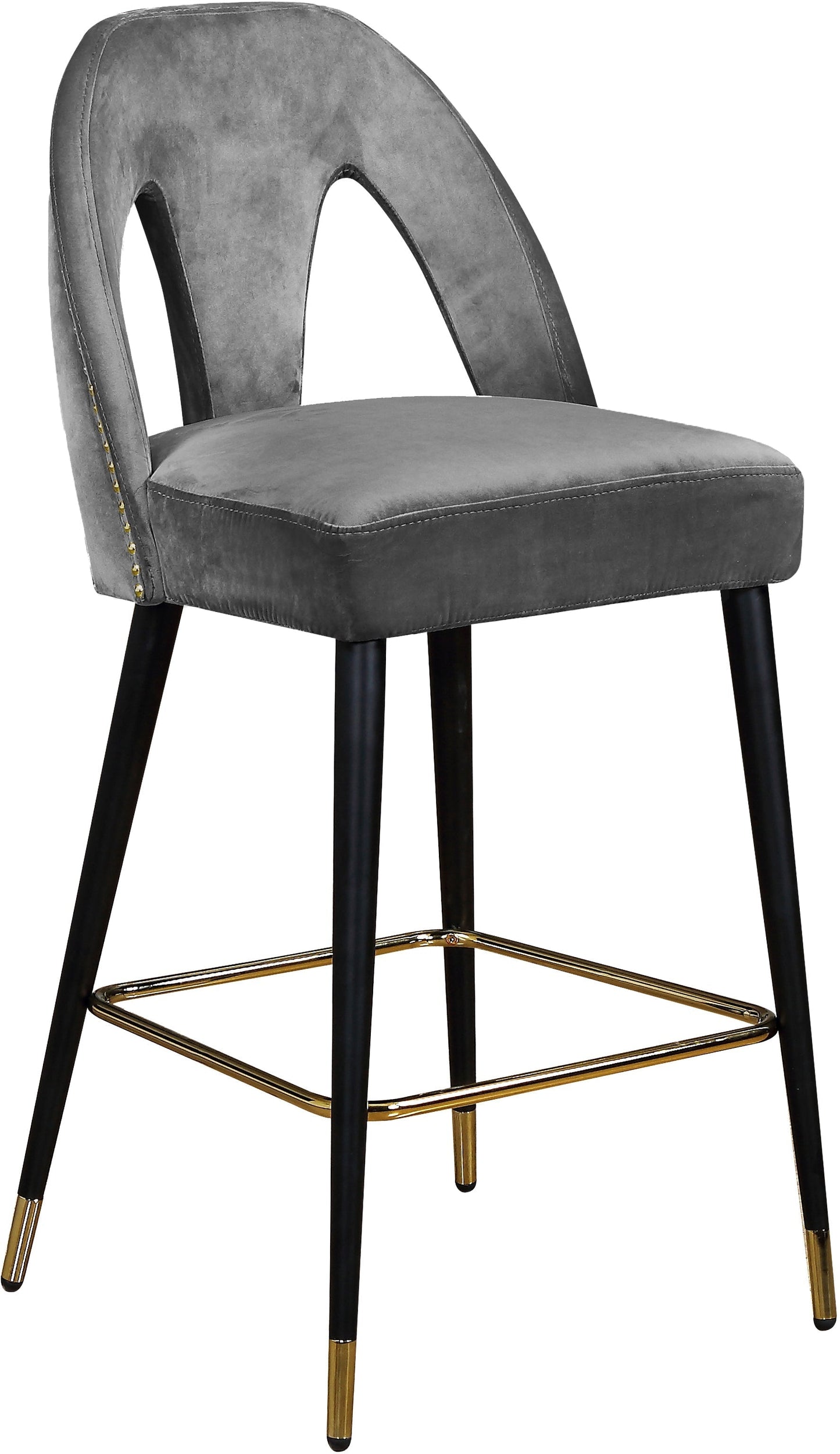 Akoya Velvet Counter Stool - Furniture Depot