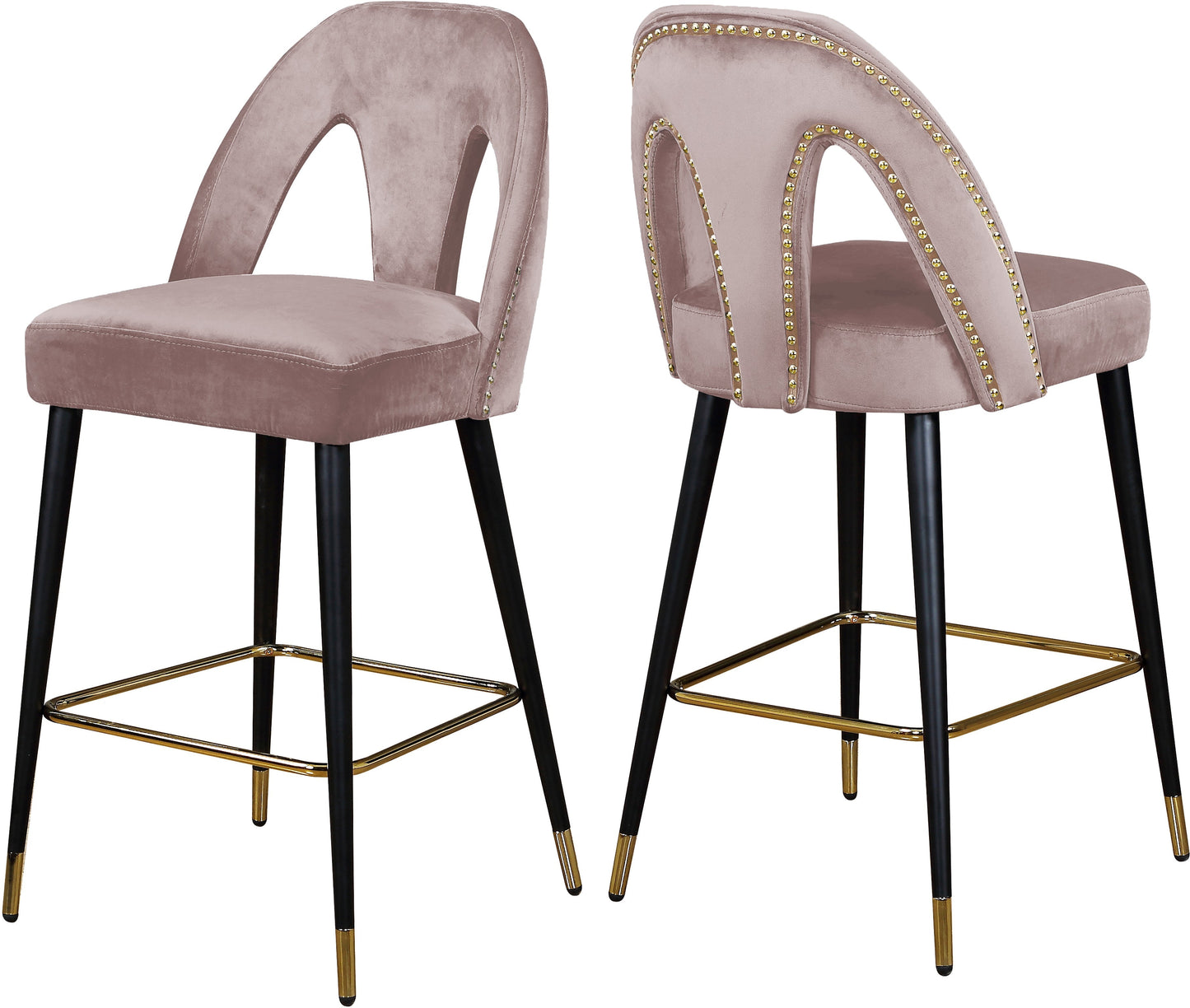 Akoya Velvet Counter Stool - Furniture Depot