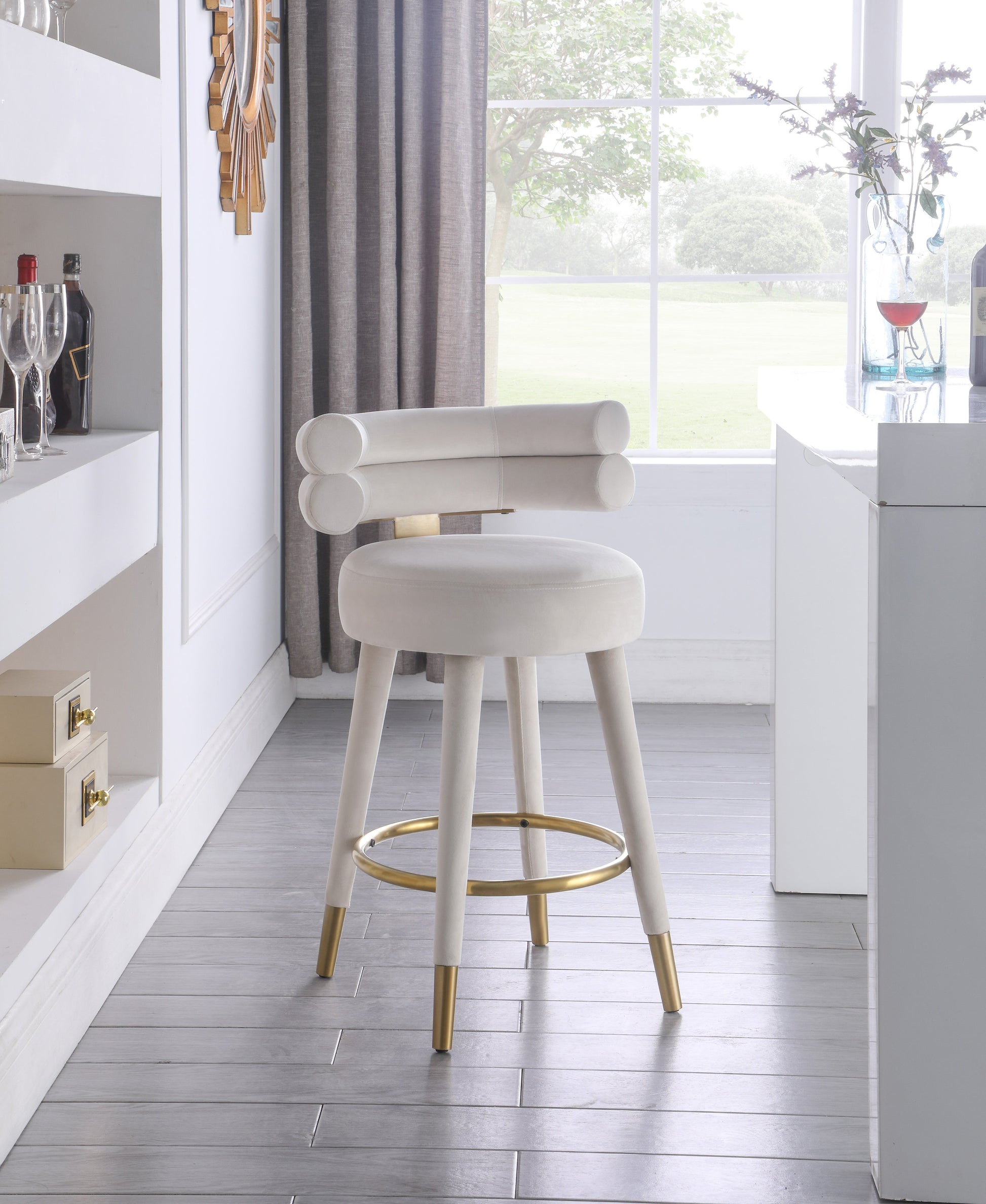 Fitzroy Velvet Counter Stool - Furniture Depot (7679017189624)