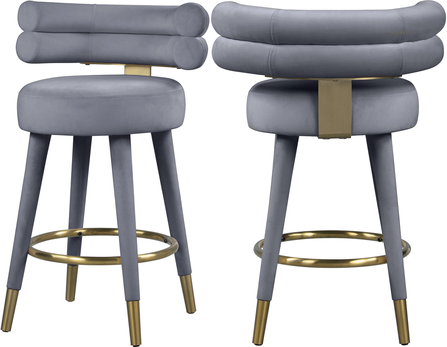 Fitzroy Velvet Counter Stool - Furniture Depot (7679017189624)