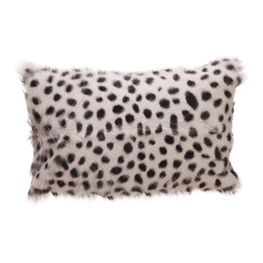 Goat Fur Bolster Spotted Light Gray