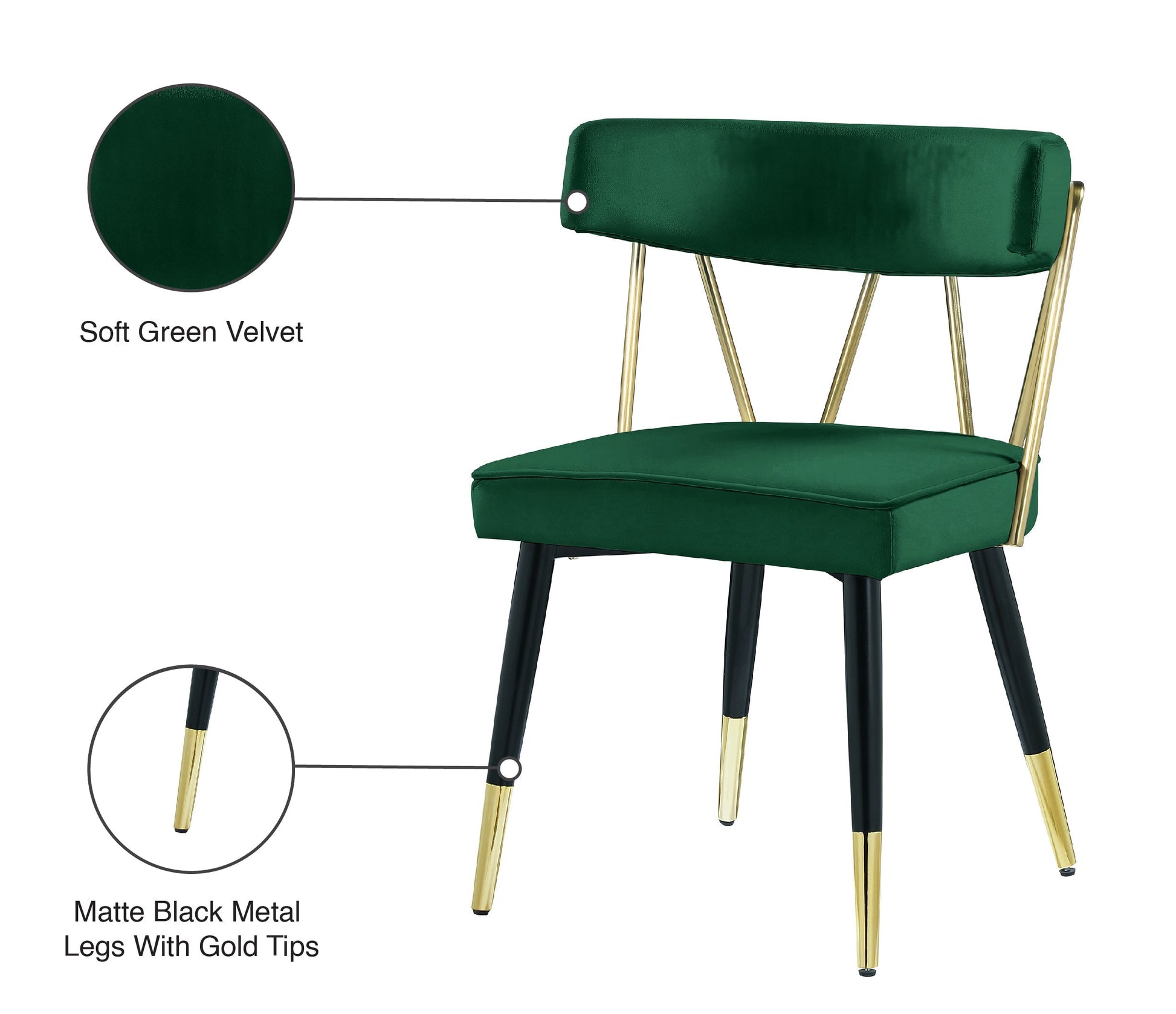 Rheingold Velvet Dining Chair - Furniture Depot (7679018467576)