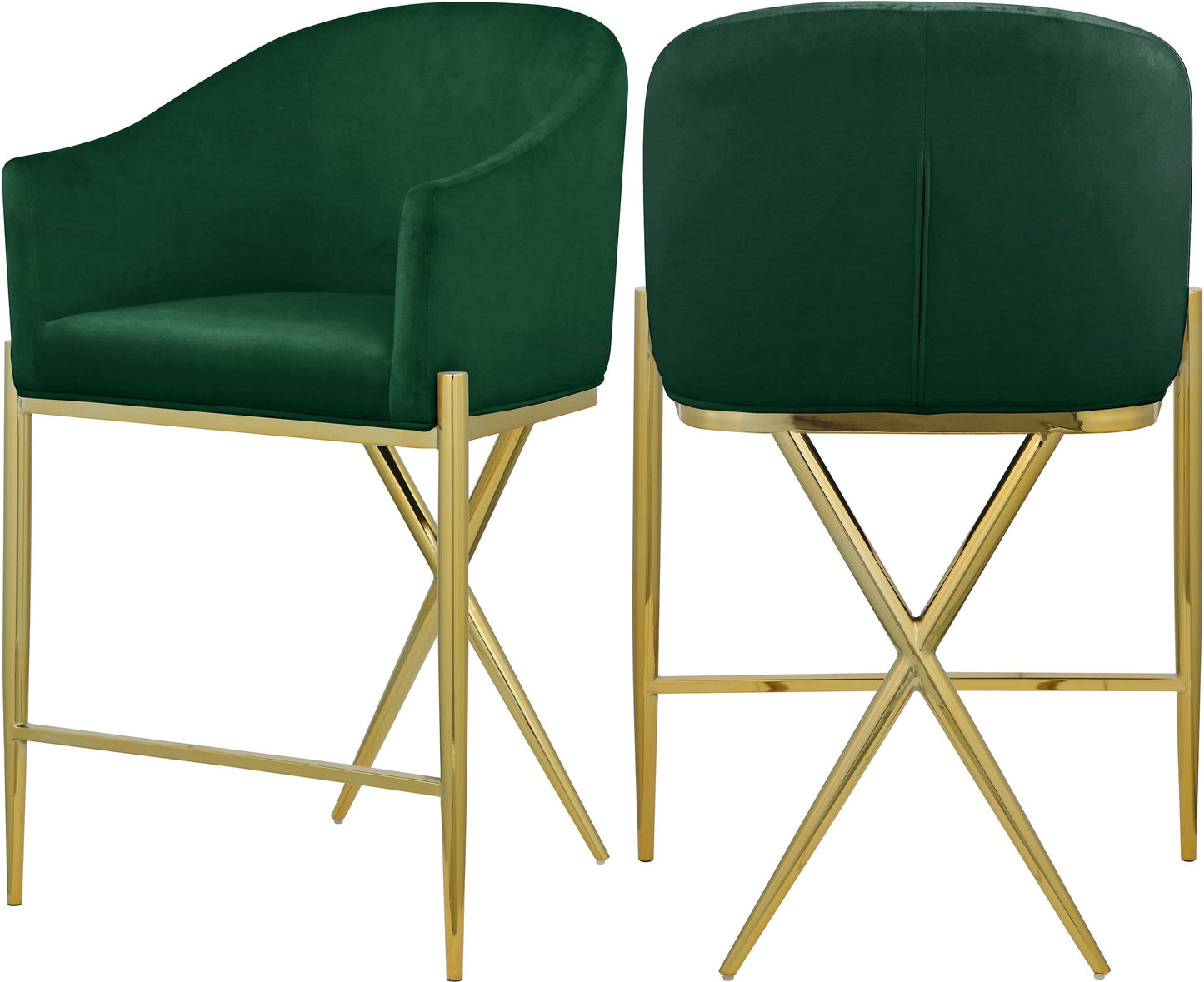 Xavier Velvet Counter Stool - Furniture Depot