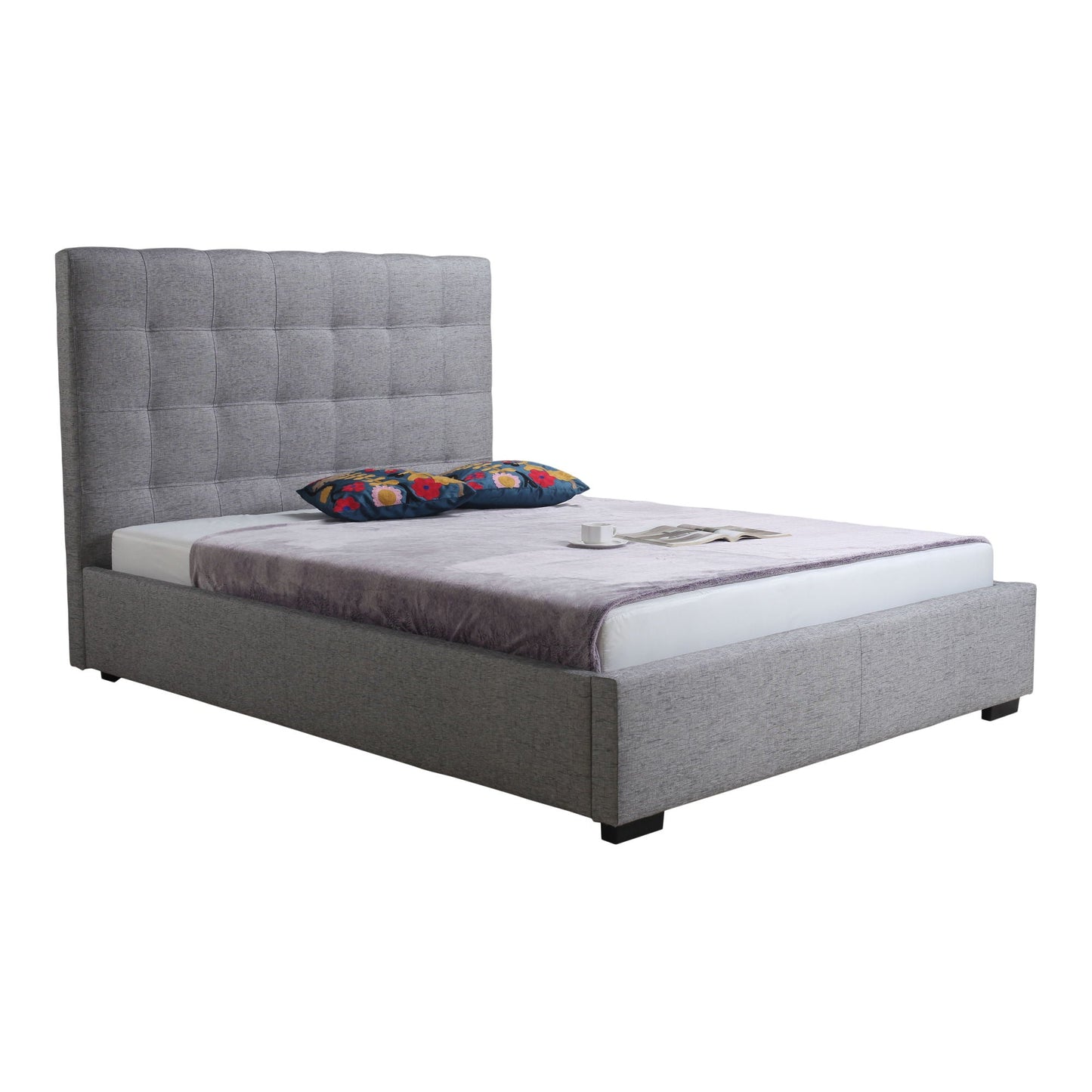 Belle Storage Bed Light Gray Fabric