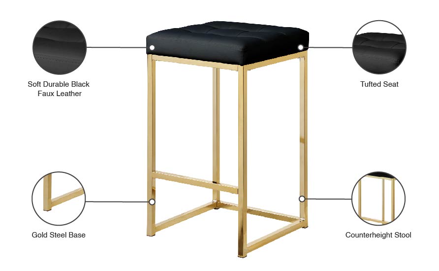 Nicola Faux Leather Stool - Furniture Depot (7679019286776)