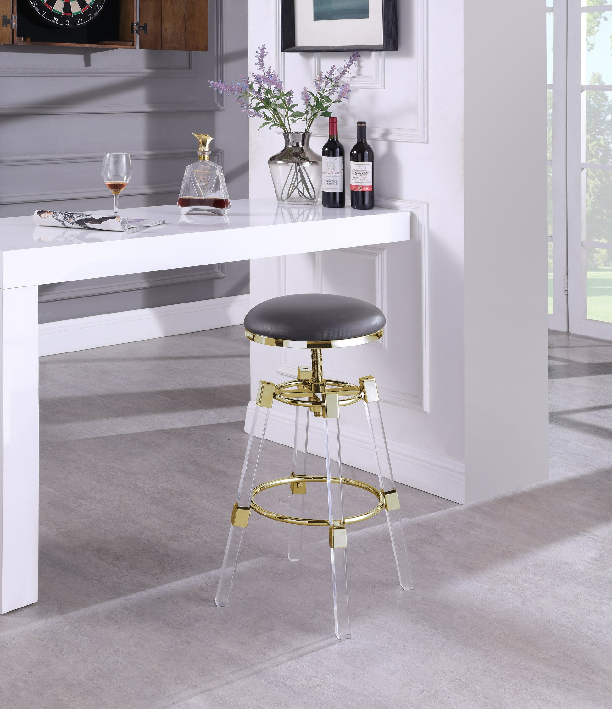 Venus Faux Leather Adjustable Stool - Furniture Depot