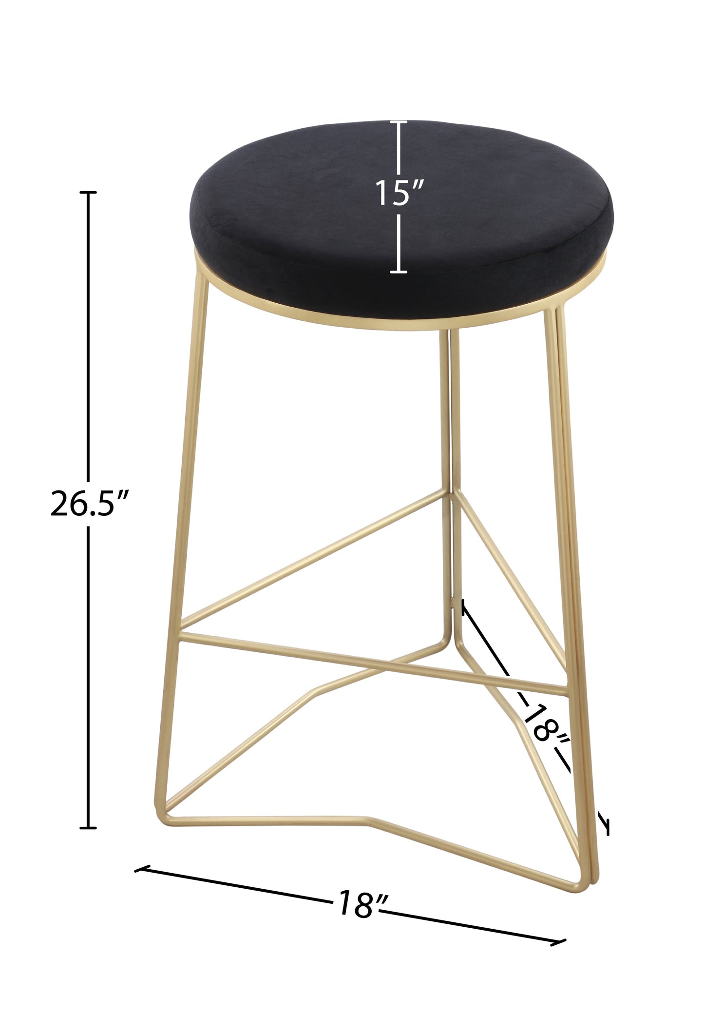 Tres Velvet Counter Stool - Furniture Depot