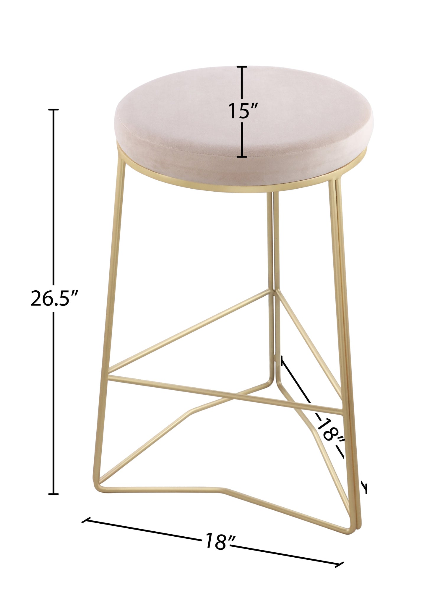 Tres Velvet Counter Stool - Furniture Depot