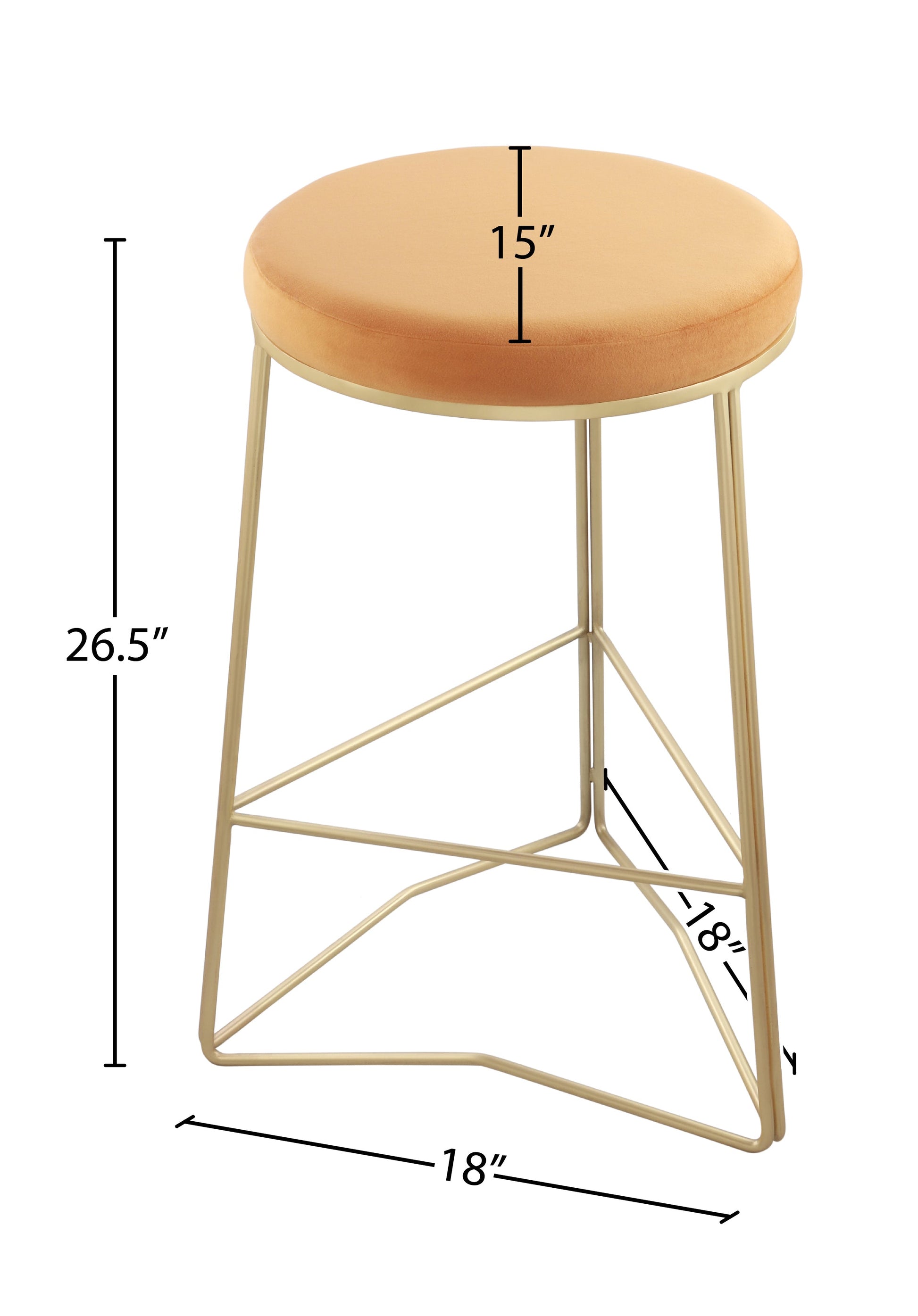 Tres Velvet Counter Stool - Furniture Depot