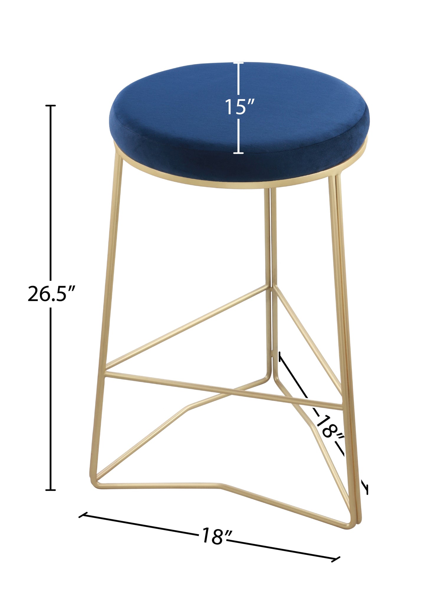 Tres Velvet Counter Stool - Furniture Depot