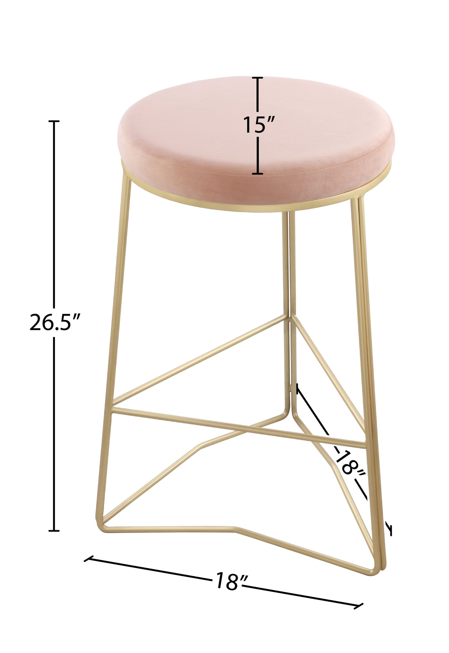 Tres Velvet Counter Stool - Furniture Depot