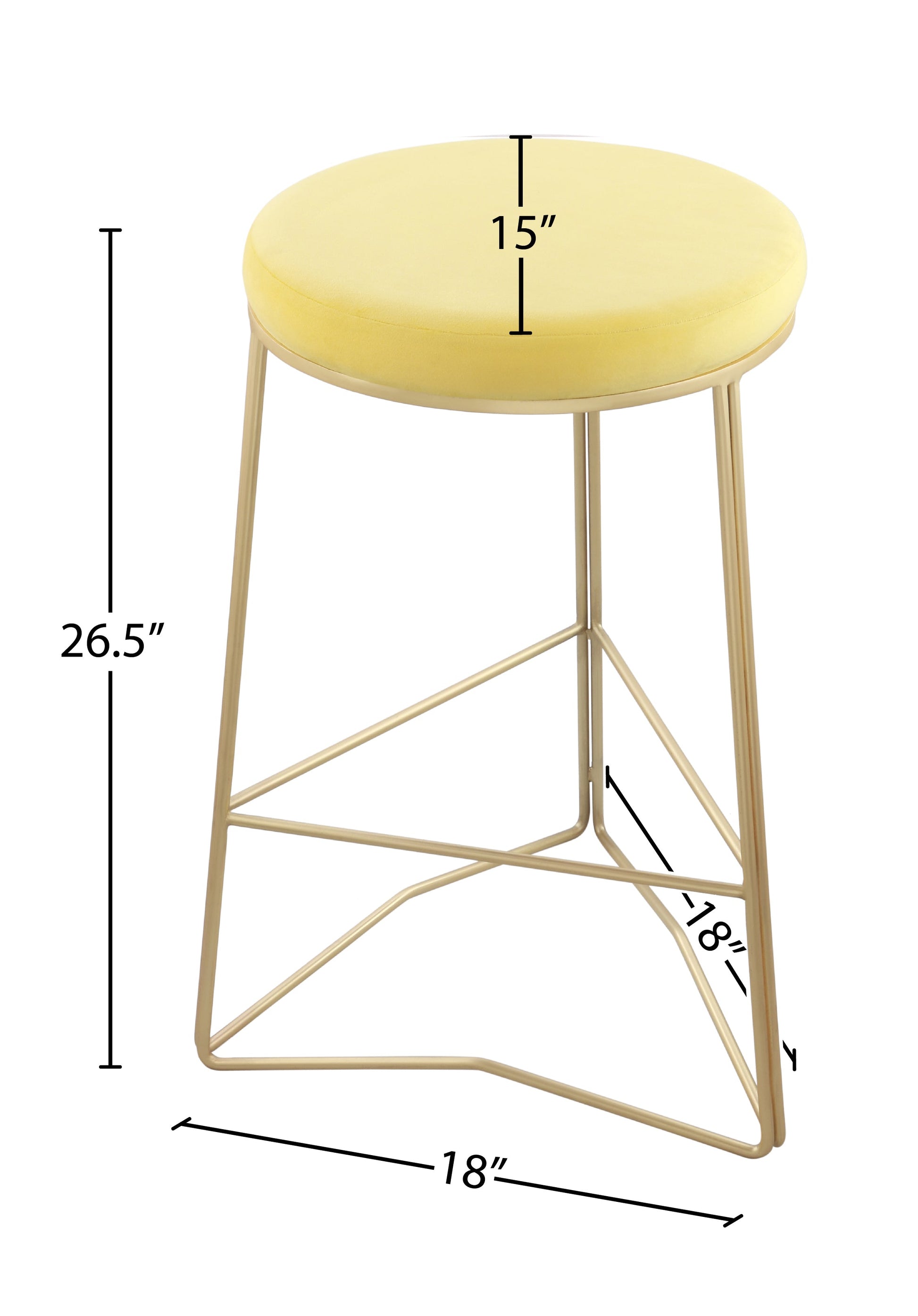 Tres Velvet Counter Stool - Furniture Depot