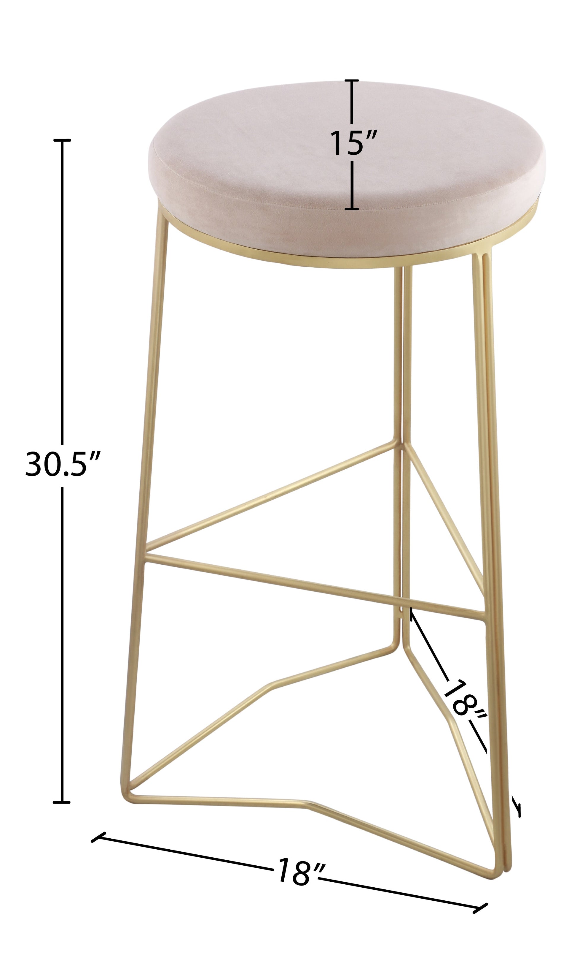 Tres Velvet Bar Stool - Furniture Depot (7679019942136)