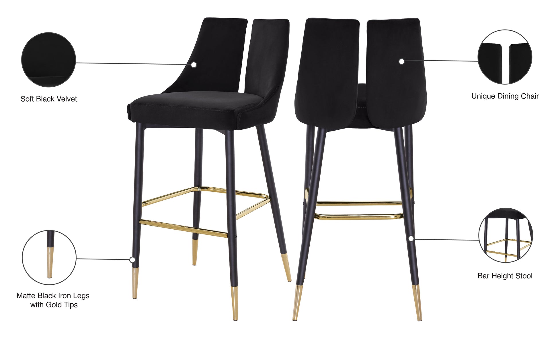 Sleek Velvet Stool - Sterling House Interiors (7679020204280)