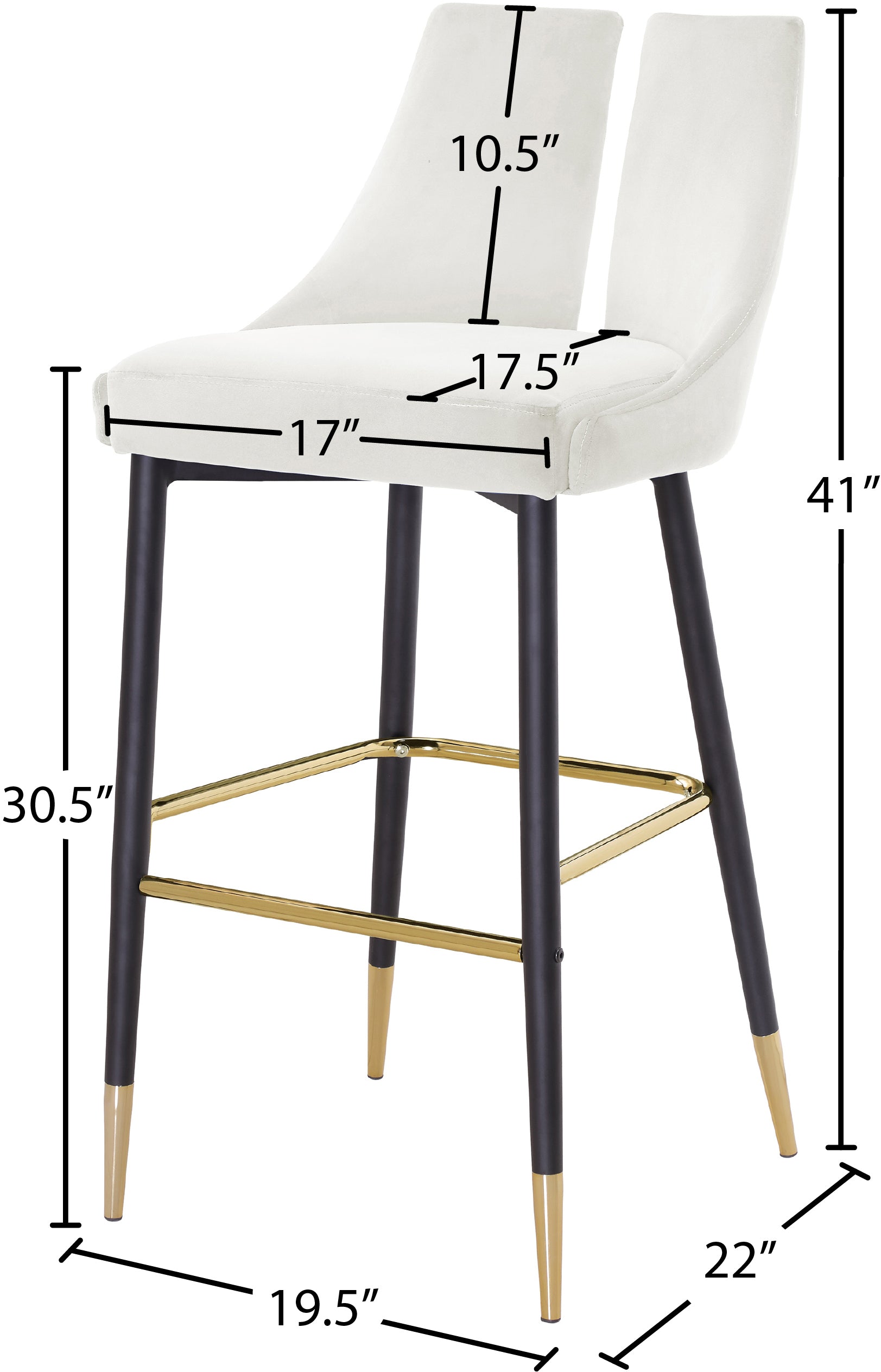 Sleek Velvet Stool - Sterling House Interiors (7679020204280)